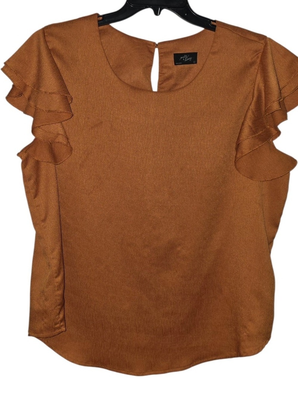Milk & Honey Blouse Short Sleeve Rust Orange Size 2X Polyester
